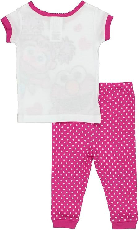 Sesame Street Girls Soft Elmo and Abby Cadabby Pajama Set