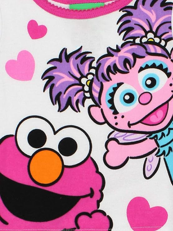 Sesame Street Girls Soft Elmo and Abby Cadabby Pajama Set