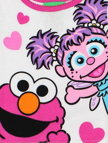 Sesame Street Girls Soft Elmo and Abby Cadabby Pajama Set