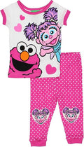 Sesame Street Girls Soft Elmo and Abby Cadabby Pajama Set