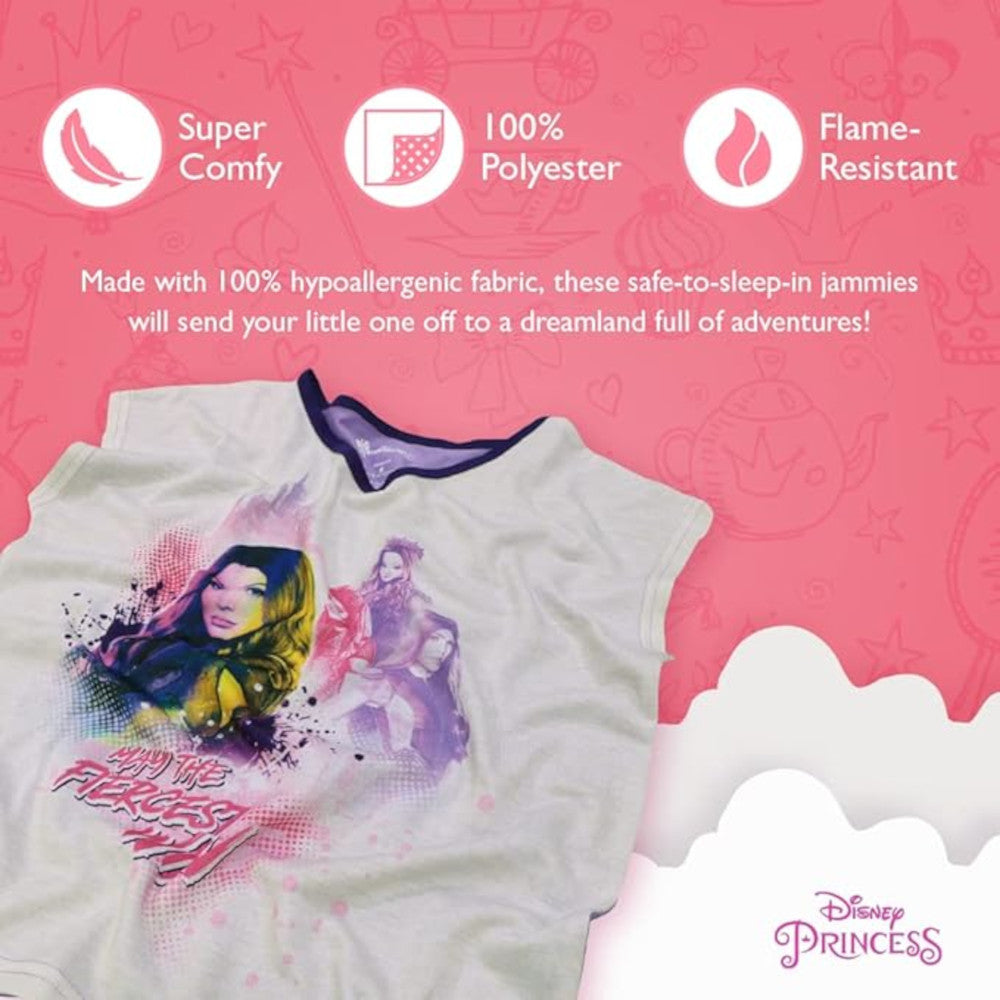 Disney Descendants Girls 3 Piece Pajama Set Sleeveless Top Pants and Shorts