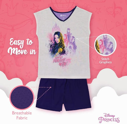 Disney Descendants Girls 3 Piece Pajama Set Sleeveless Top Pants and Shorts