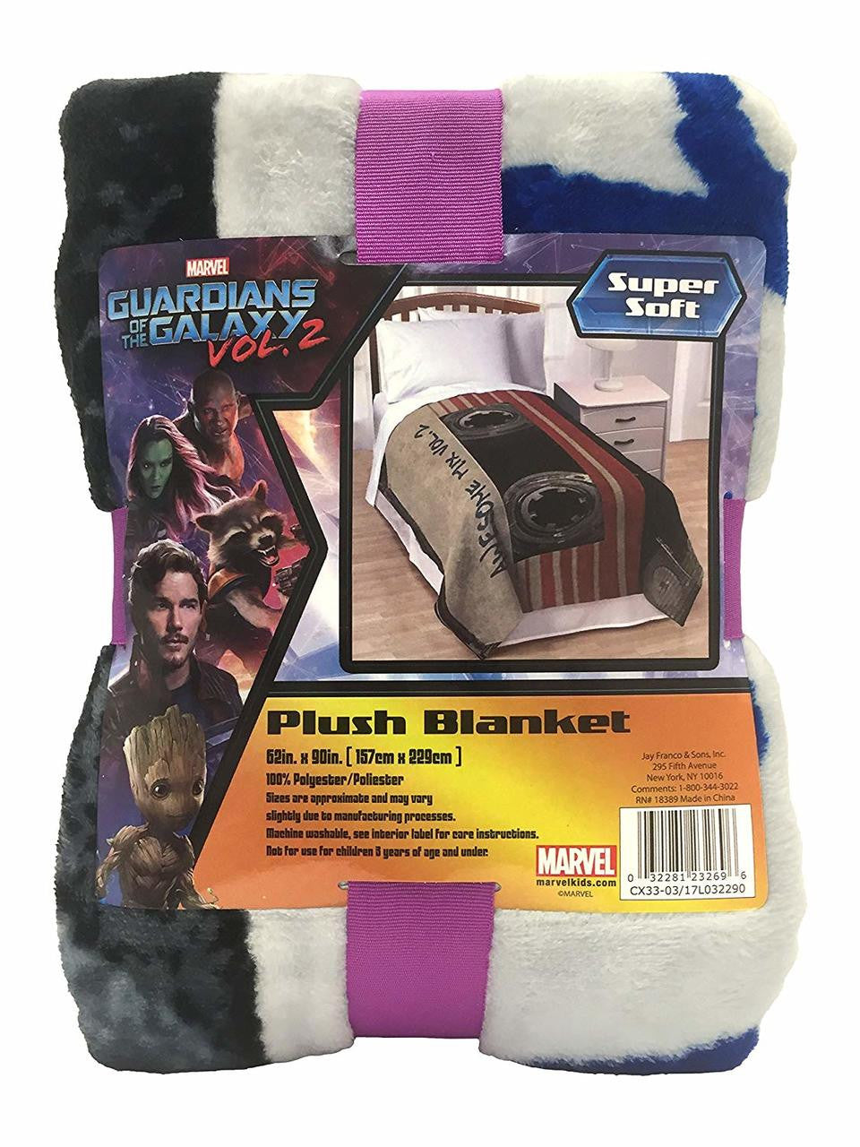 Marvel Guardians of the Galaxy 2 Vol 2' Plush Twin Blanket, Cassette Tape Red