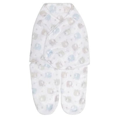 Baby Travel Swaddle Blue and Gray Elephant, Size 0-3 Months