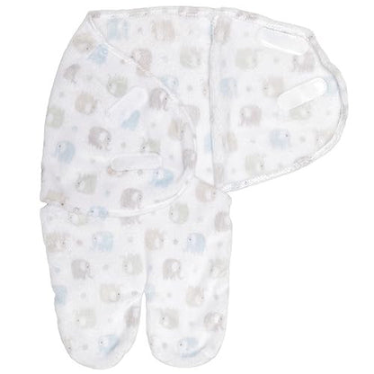 Baby Travel Swaddle Blue and Gray Elephant, Size 0-3 Months