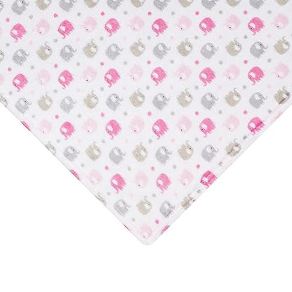 Baby Travel Swaddle Pink and Gray Elephant, Size 0-3 Months