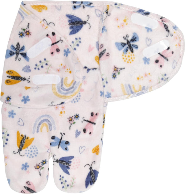 Baby Travel Swaddle Rainbow and Butterflies, Size 0-3 Months