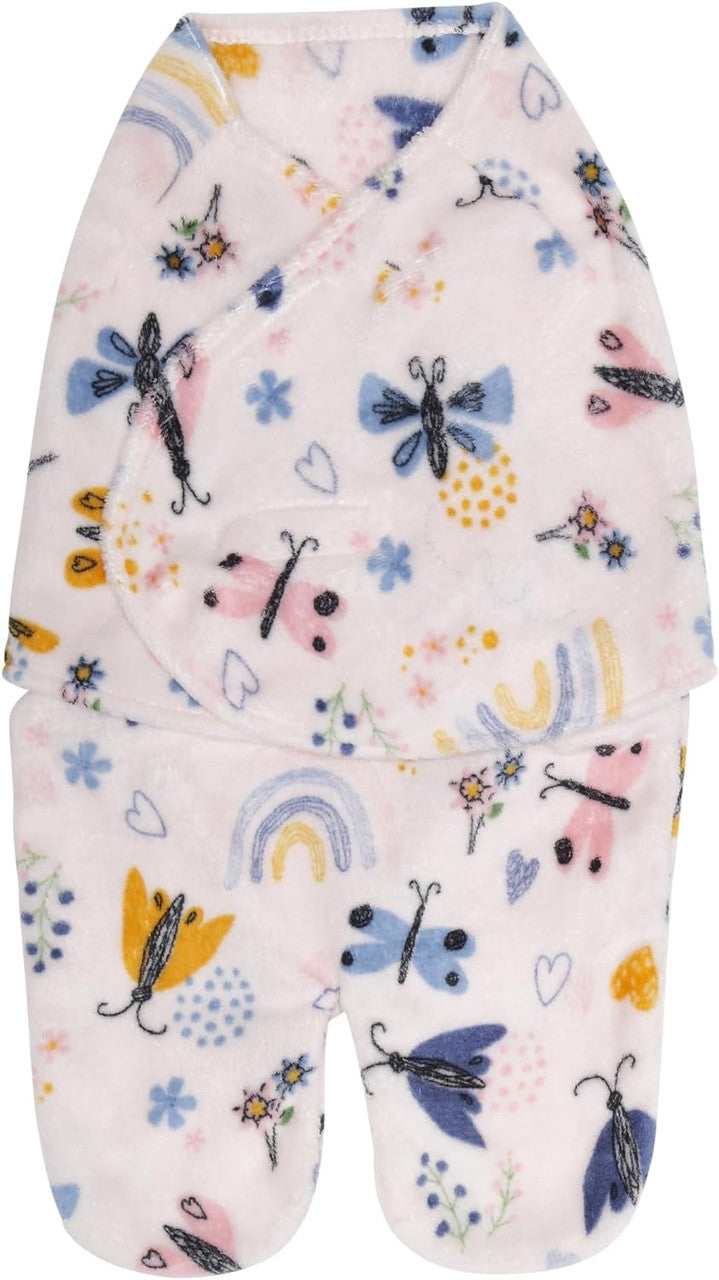 Baby Travel Swaddle Rainbow and Butterflies, Size 0-3 Months