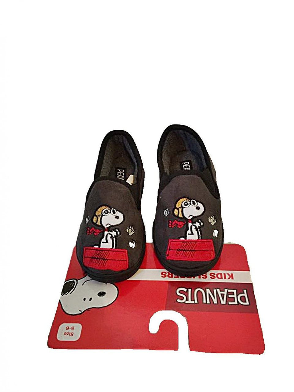 Peanuts Snoopy Boys Micro Suede Slippers House Shoes (S 5/6, Grey)