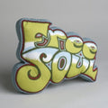 "Free Soul" Graffiti Oblong Kids Decorative Pillow with Pouch