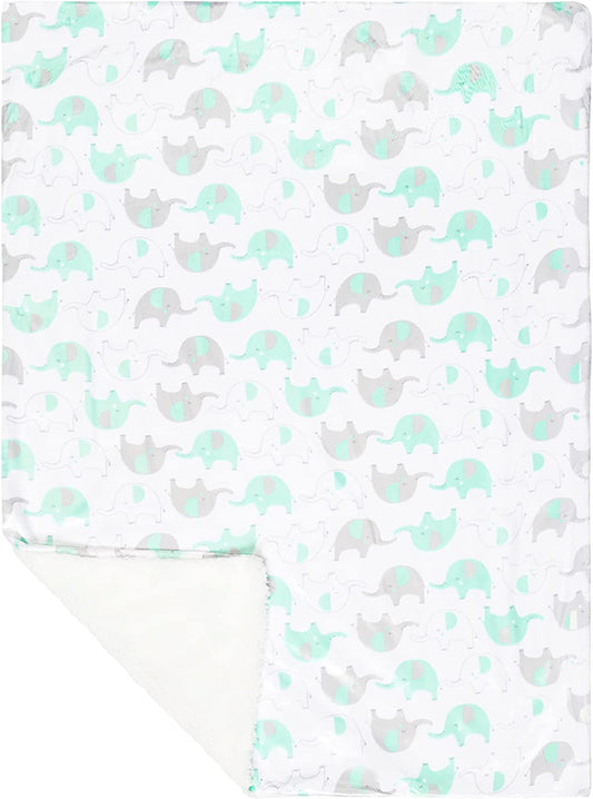 Everyday Kids Baby Blanket Green Elephant