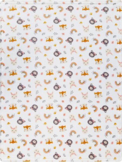 Baby Blanket Bears, Bunnies and Rainbows, 30"x 40"
