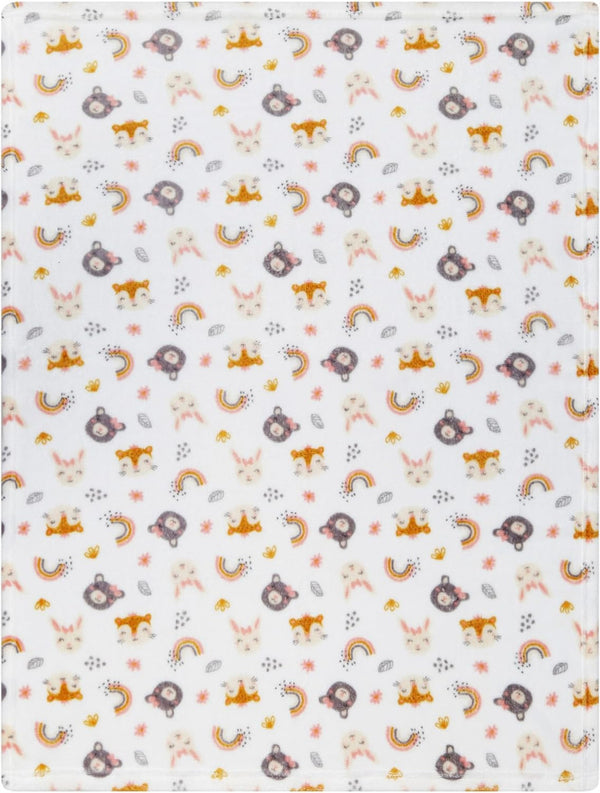 Baby Blanket Bears, Bunnies and Rainbows, 30"x 40"