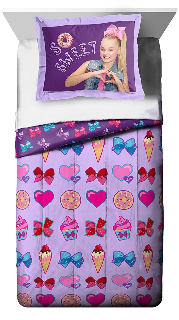 JoJo Siwa Sweet Life Twin/Full Purple Comforter and Sham