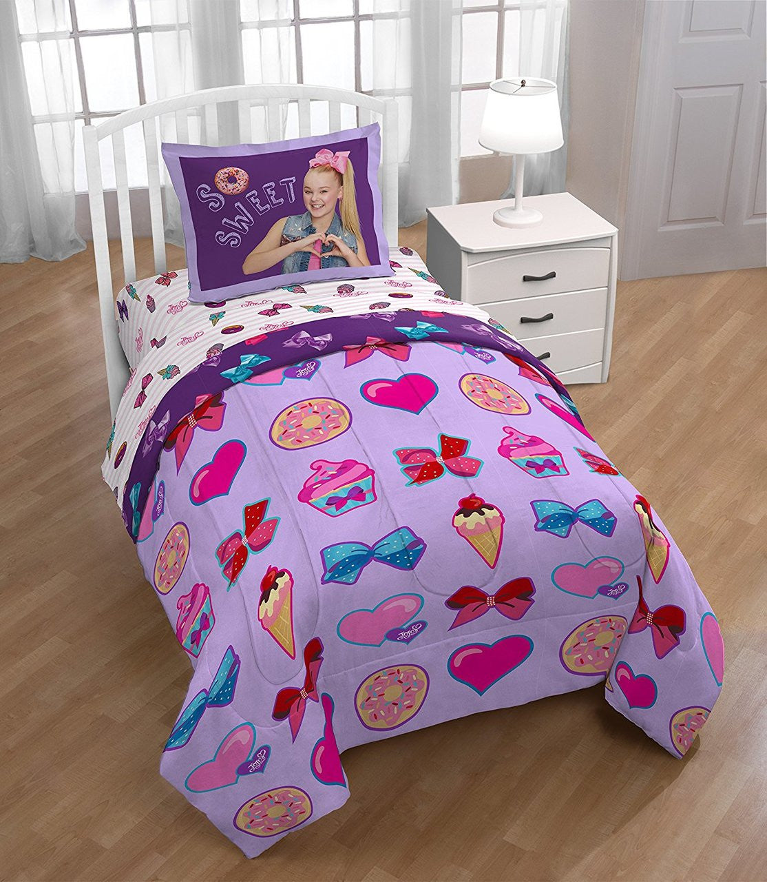 JoJo Siwa Sweet Life Twin/Full Purple Comforter and Sham