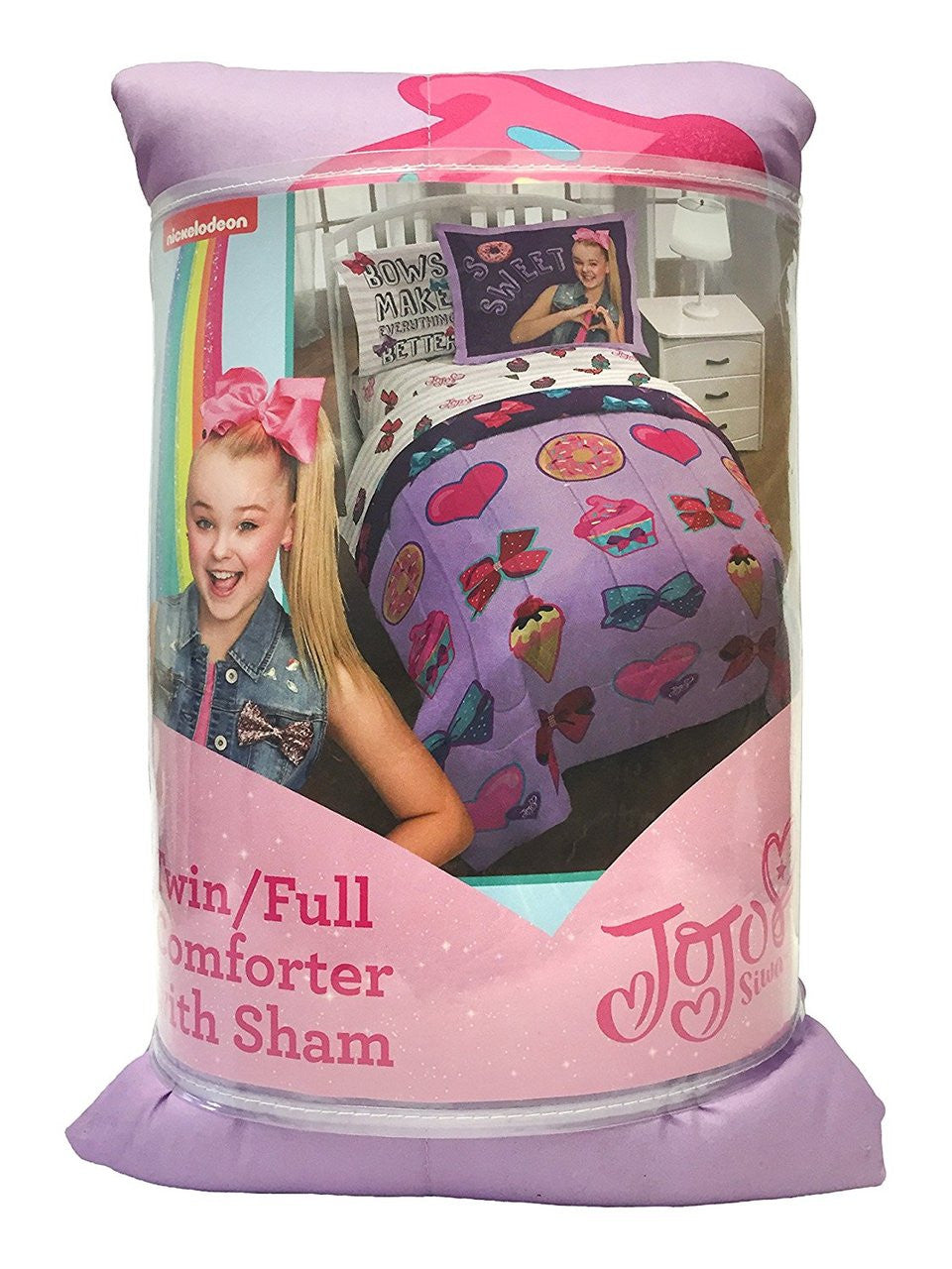 JoJo Siwa Sweet Life Twin/Full Purple Comforter and Sham