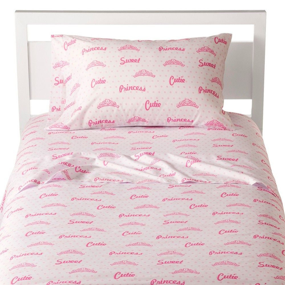 Princess Kitty/Puppy Queen Size Sheet Set
