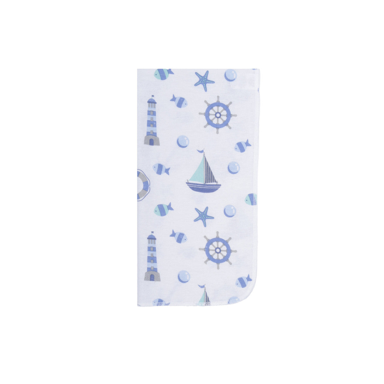 EVERYDAY KIDS 12 Pack Burp Cloths - Ocean/Boats/Whales