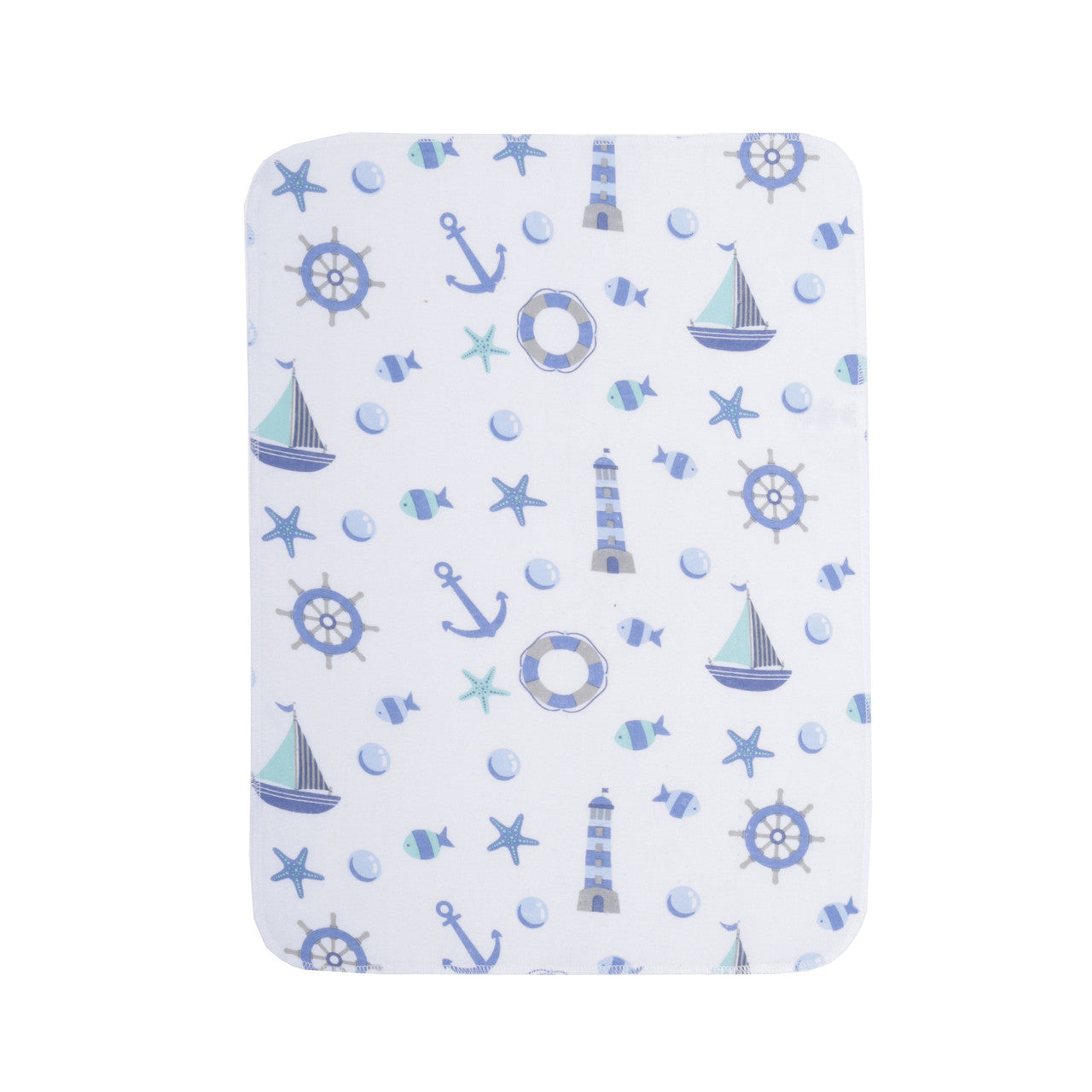 EVERYDAY KIDS 12 Pack Burp Cloths - Ocean/Boats/Whales