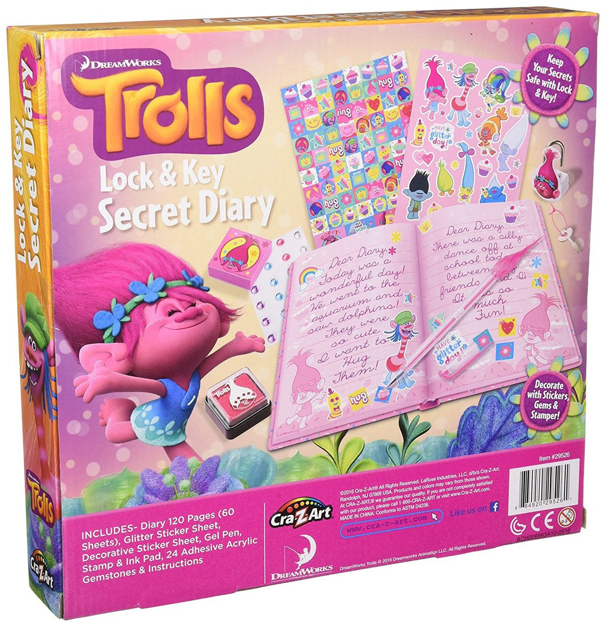 Cra-Z-Art Trolls Lock & Key Secret Diary