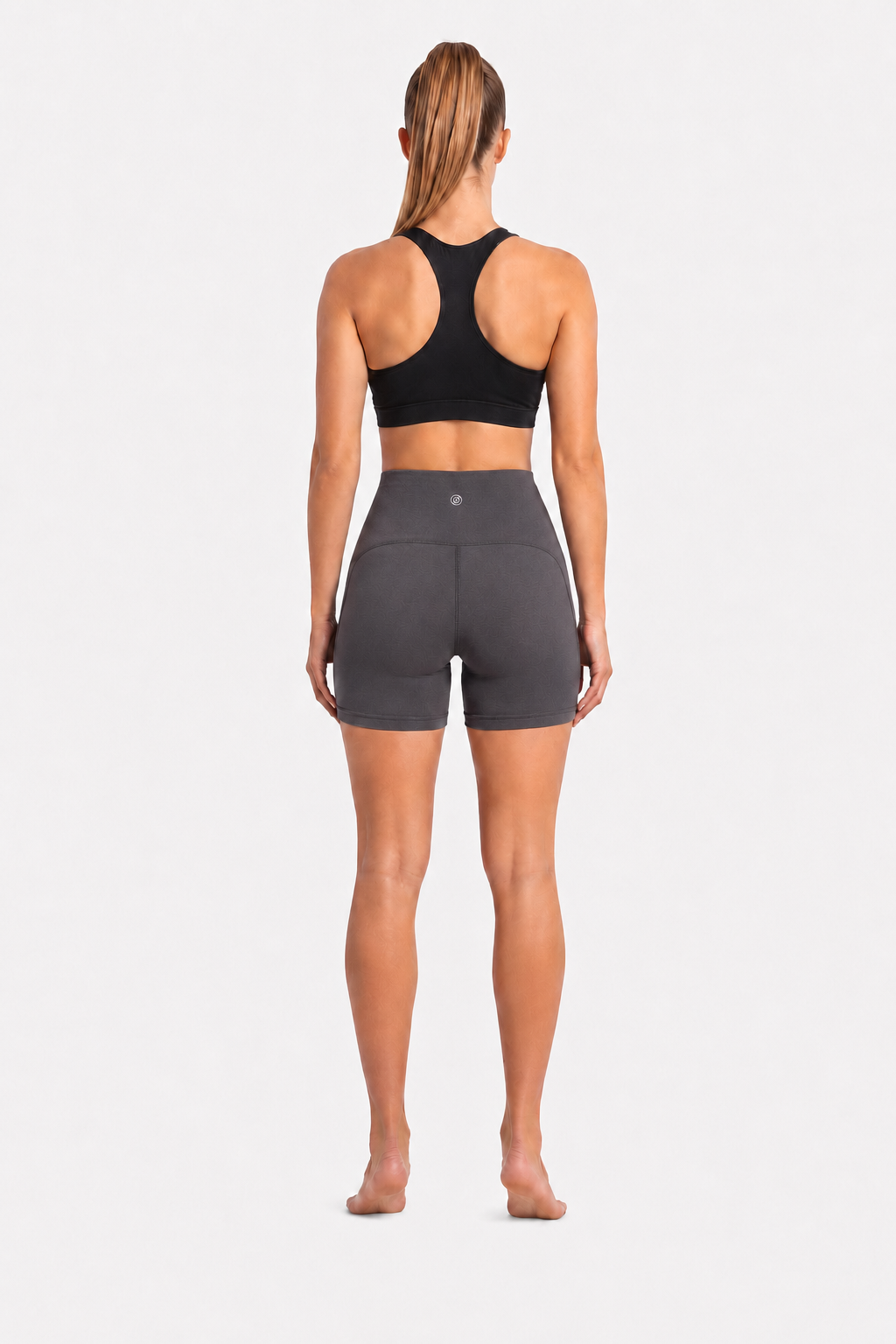 New York Laundry Women's 7-Inch High-Waisted Biker Shorts with Side Pockets, Charcoal Grey