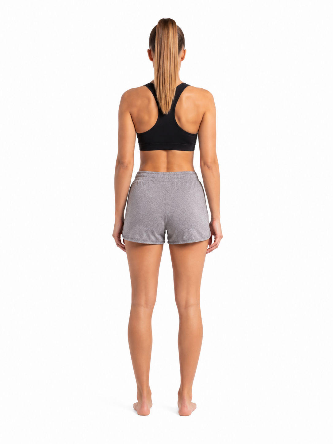 New York Laundry Women's 3-Inch Running Shorts with Drawstring Waistband and Pockets, Heather Grey