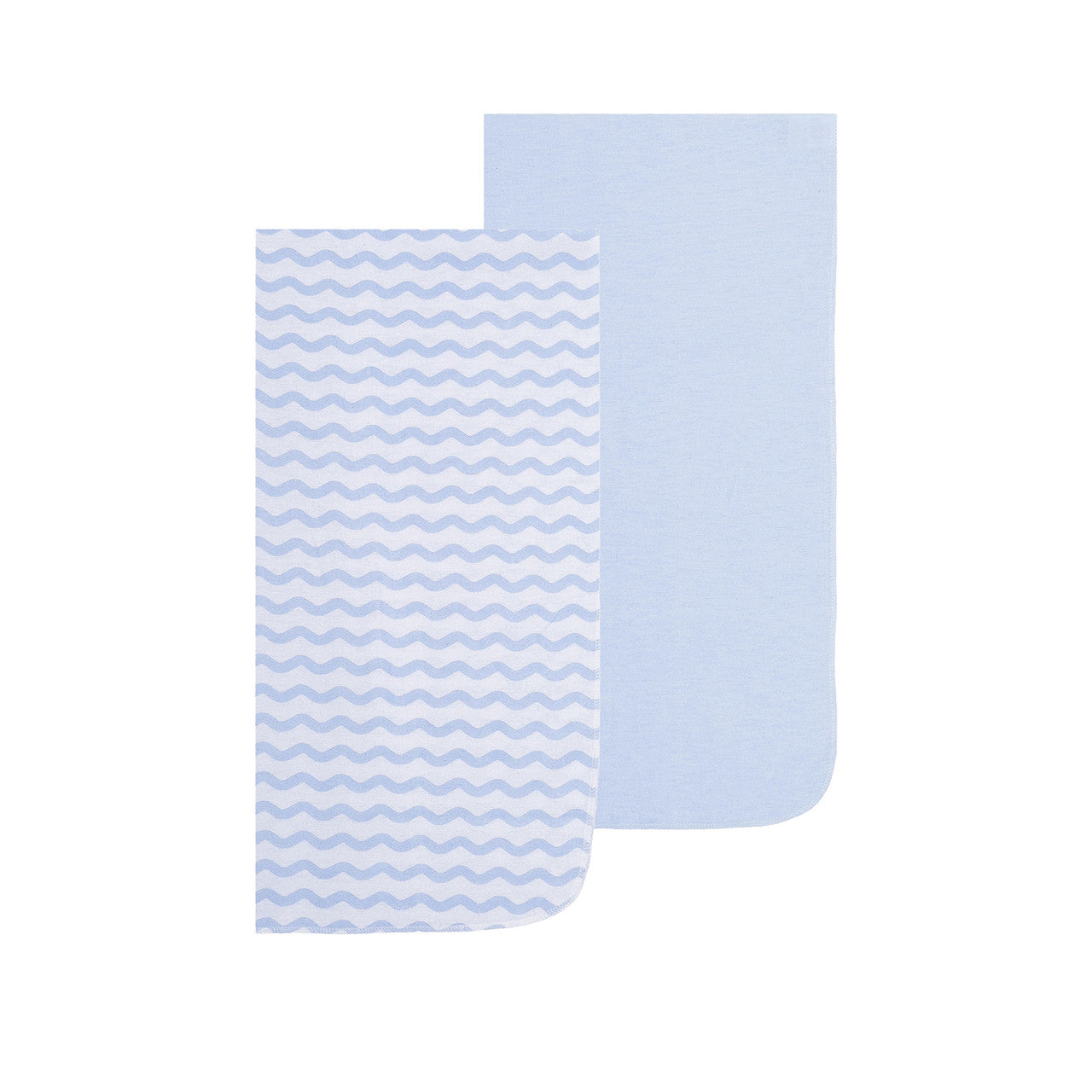 EVERYDAY KIDS 4 Pack Flannel Receiving Baby Blanket Set - Nautical/Wavy Stripes