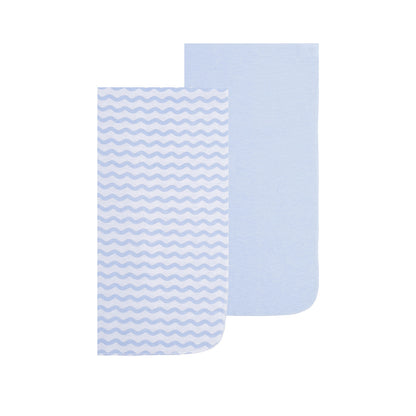 EVERYDAY KIDS 4 Pack Flannel Receiving Baby Blanket Set - Nautical/Wavy Stripes