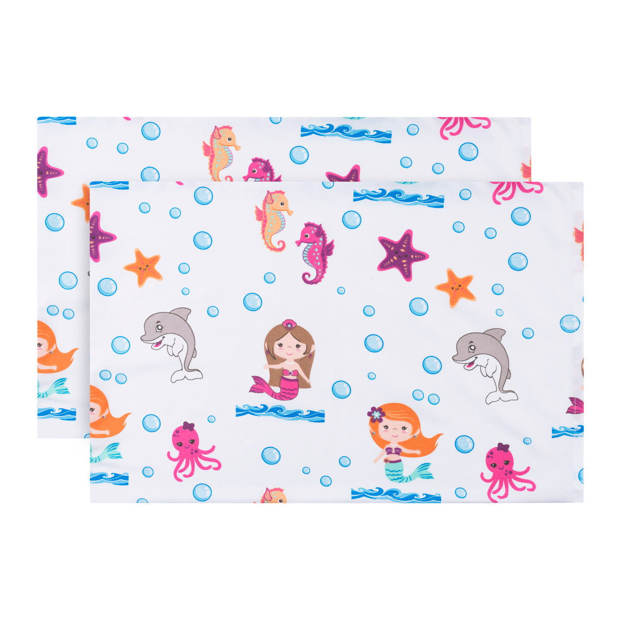 EVERYDAY KIDS 2-Pack Toddler Travel Pillowcases - Undersea Mermaid Adventure