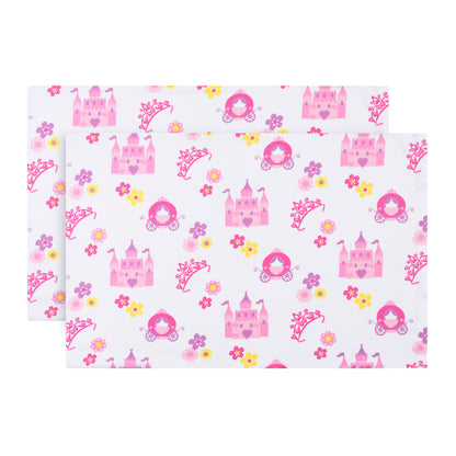 EVERYDAY KIDS 2-Pack Toddler Travel Pillowcases - Princess Storyland