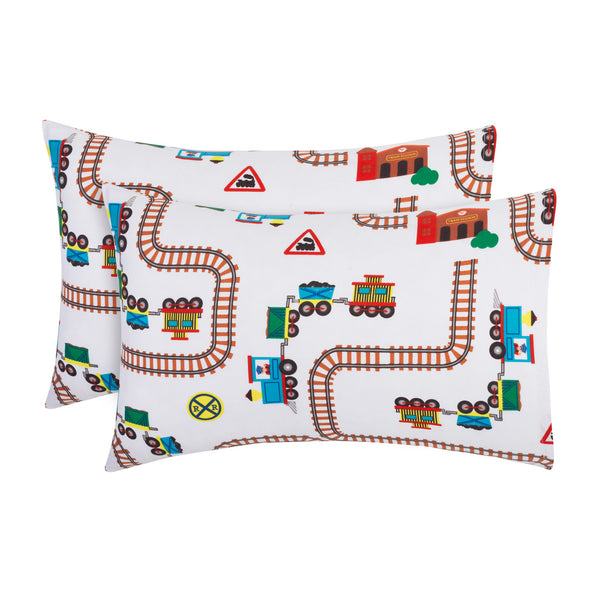 EVERYDAY KIDS 2-Pack Toddler Travel Pillowcases - Choo Choo Train