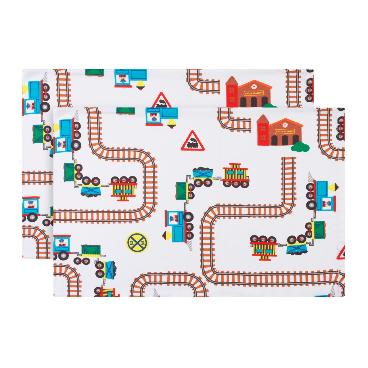 EVERYDAY KIDS 2-Pack Toddler Travel Pillowcases - Choo Choo Train