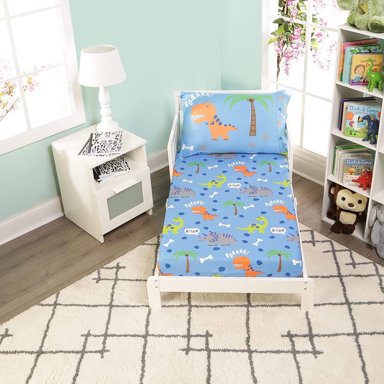 Everyday Kids 2 Piece Dinosaur Toddler Sheets Set