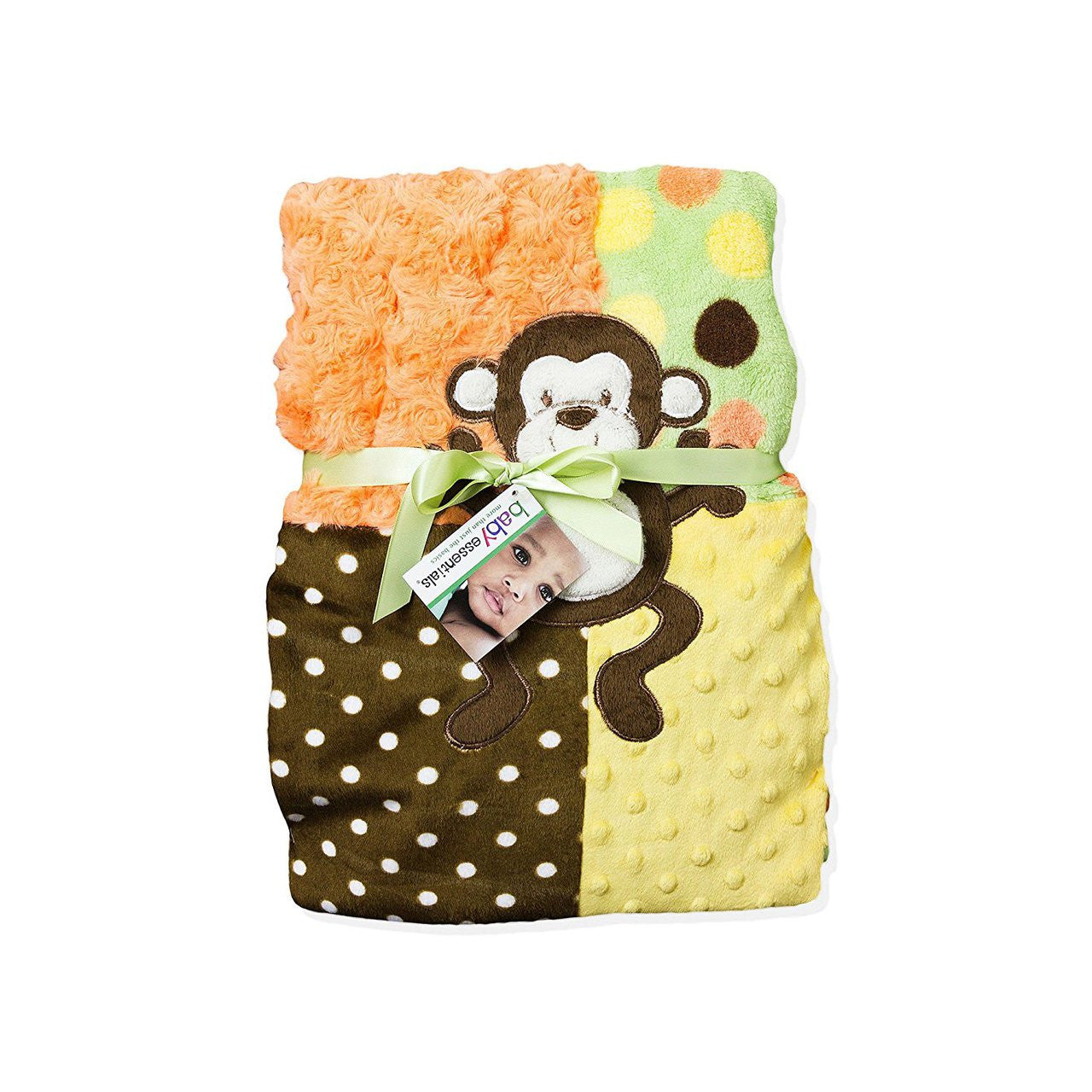 Baby Essentials Plush Blanket Multi Color Monkey