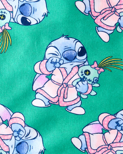 Disney Lilo & Stitch Still Dreaming Short Sleeve Top and Pants Pajama Set for Toddler Kids, Green, Size 4T