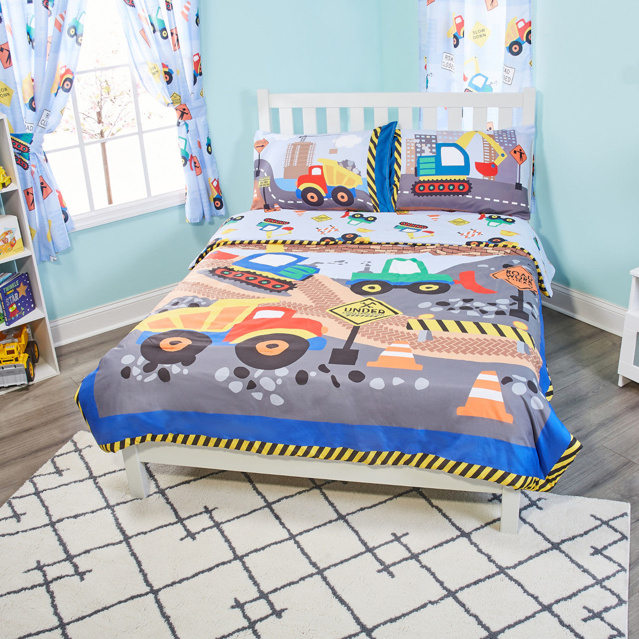 Everyday Kids 4 Piece Construction Bedding Set - Bundle