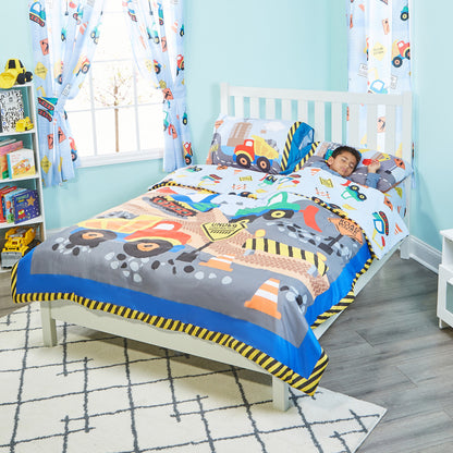 Everyday Kids 4 Piece Construction Bedding Set - Bundle