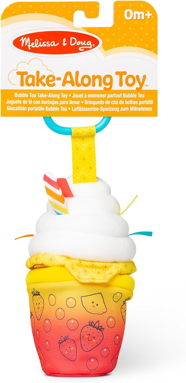Melissa & Doug Bubble Tea Take-Along Pretend Play Drink Toy