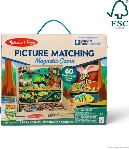 Melissa & Doug National Parks Wooden Picture Matching Magnetic Game, Animal Magnets Activity Toy for Kids Ages 3+