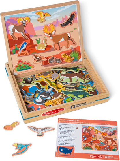 Melissa & Doug National Parks Wooden Picture Matching Magnetic Game, Animal Magnets Activity Toy for Kids Ages 3+