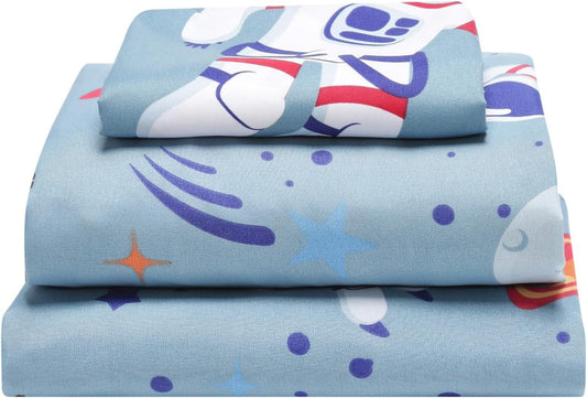 Everyday Kids Blast Off in Outer Space 3PC Twin Size Bed Sheet Set