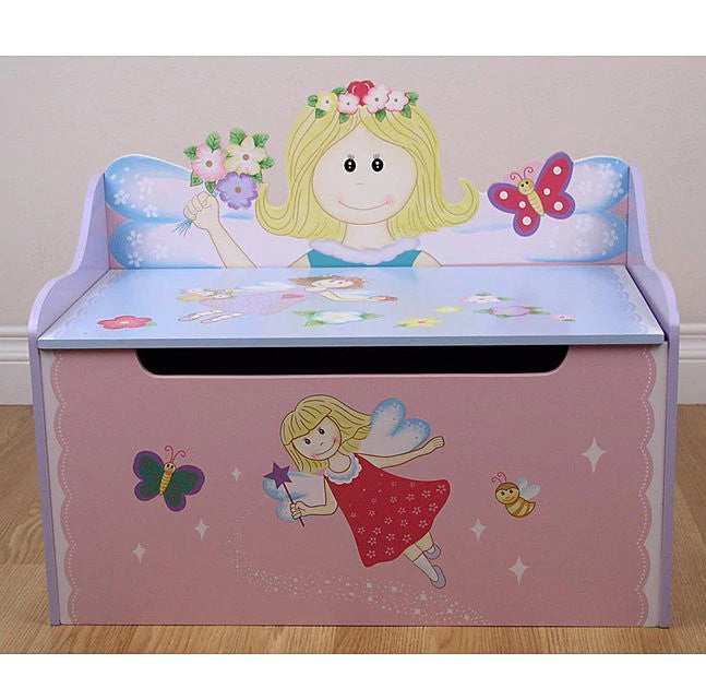 Flower Fairy Storage Toy Box Bench-Pink