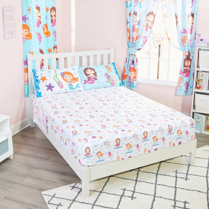 Everyday Kids Mermaid 4PC Full Size Bed Sheet Set