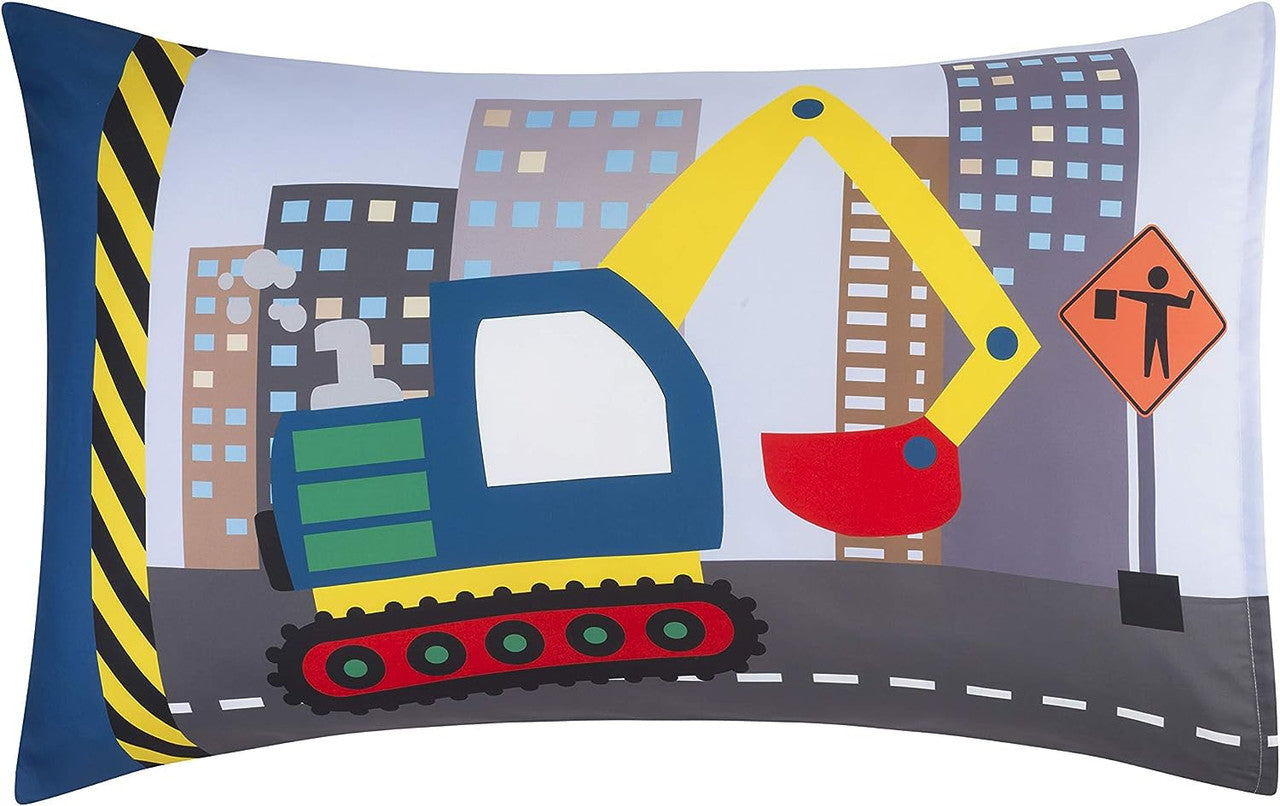 Everyday Kids Under Construction 4PC Full Size Bed Sheet Set