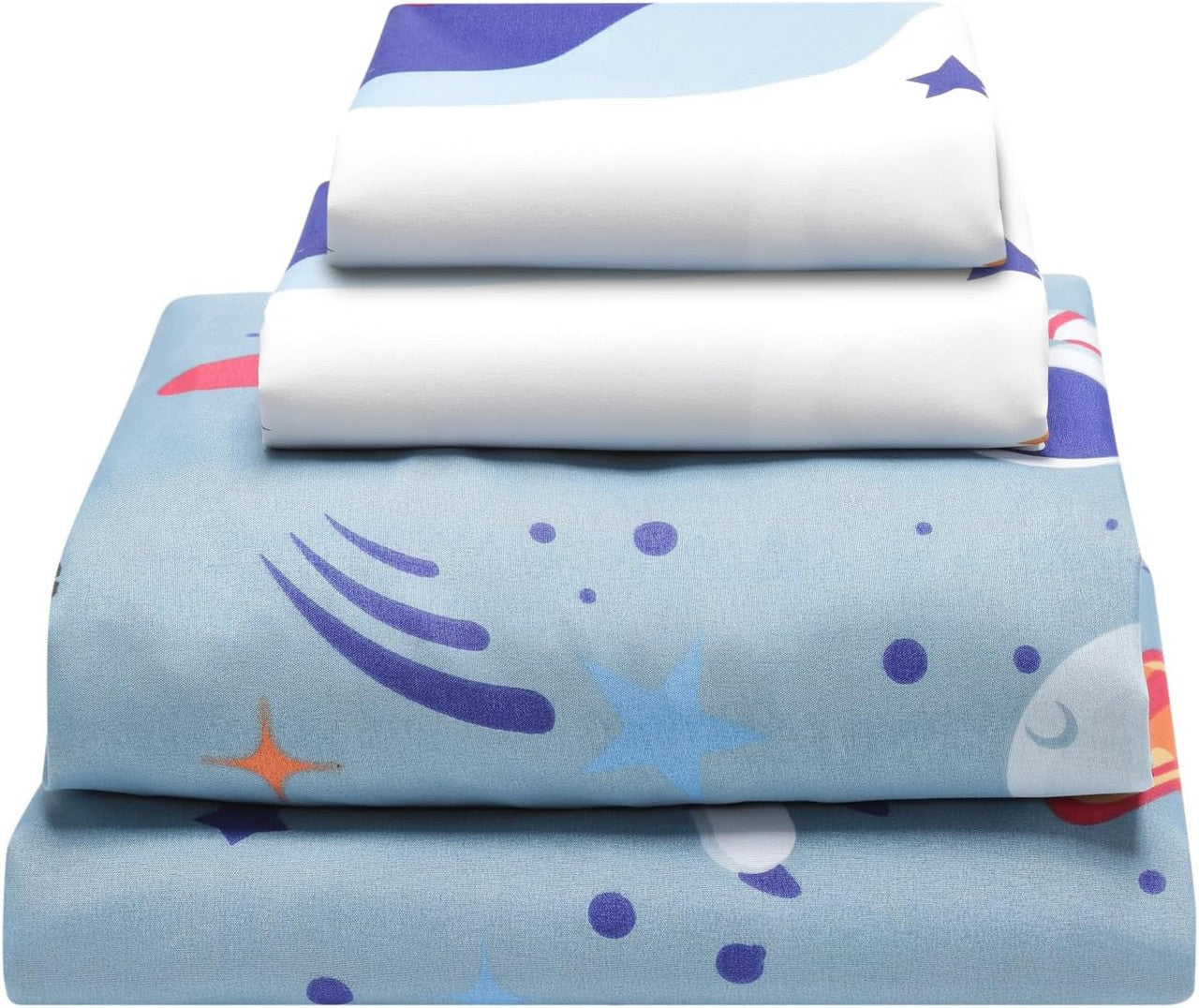 Everyday Kids Blast Off in Outer Space 4PC Full Size Bed Sheet Set