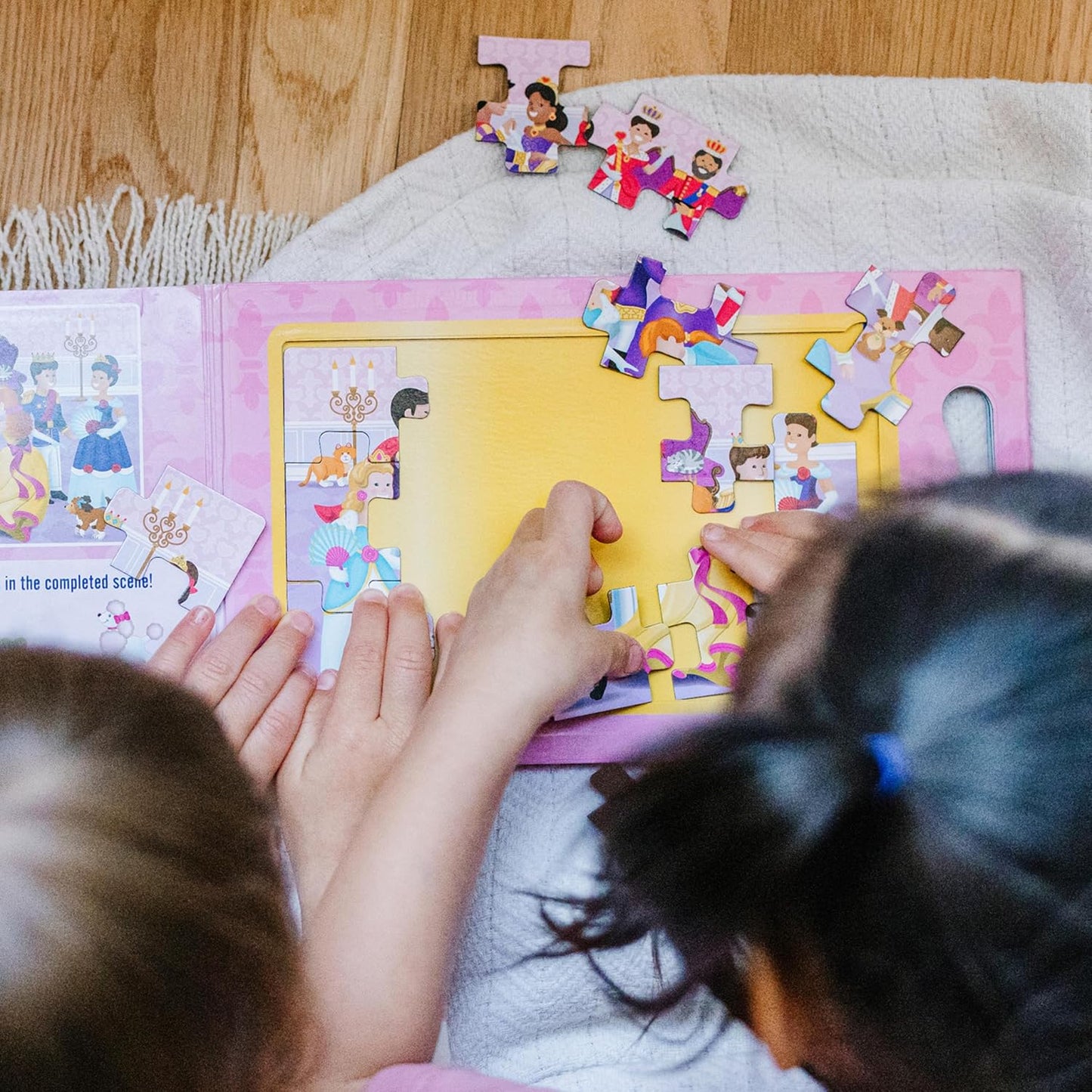 Melissa & Doug Take-Along Magnetic Jigsaw Puzzle Set – Princesses, 2x15 Pieces, Travel Activity Toy for Kids Ages 3+