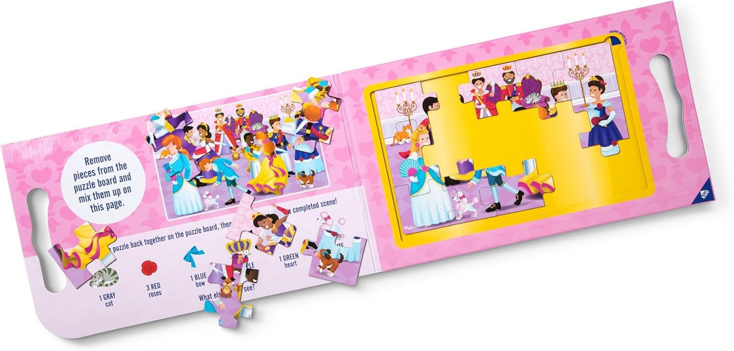 Melissa & Doug Take-Along Magnetic Jigsaw Puzzle Set – Princesses, 2x15 Pieces, Travel Activity Toy for Kids Ages 3+
