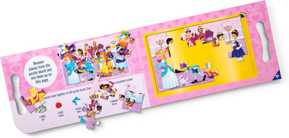 Melissa & Doug Take-Along Magnetic Jigsaw Puzzle Set – Princesses, 2x15 Pieces, Travel Activity Toy for Kids Ages 3+
