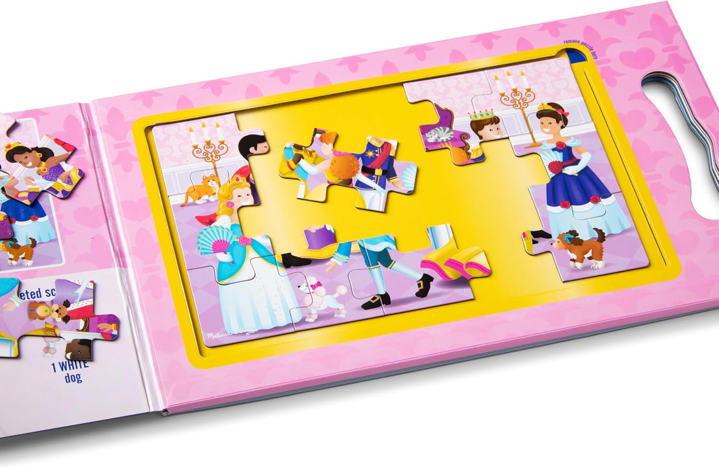 Melissa & Doug Take-Along Magnetic Jigsaw Puzzle Set – Princesses, 2x15 Pieces, Travel Activity Toy for Kids Ages 3+