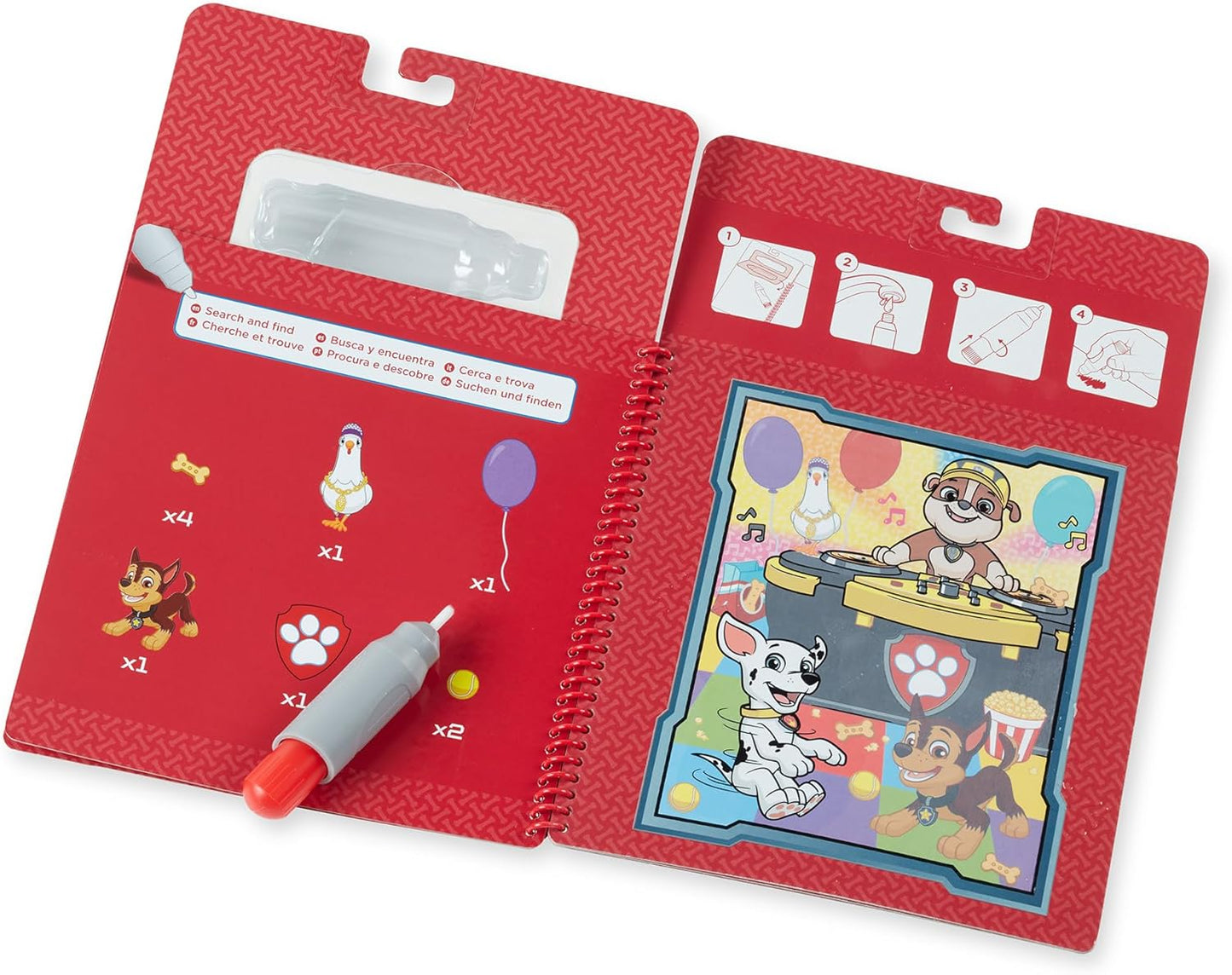 Melissa & Doug PAW Patrol Water Wow! Marshall Water Reveal Travel Activity Book, Reusable Coloring Pad for Kids Ages 3+